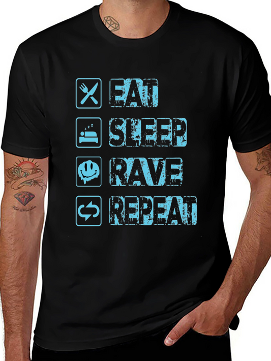 Eat Sleep Rave Repeat Graphic Tee