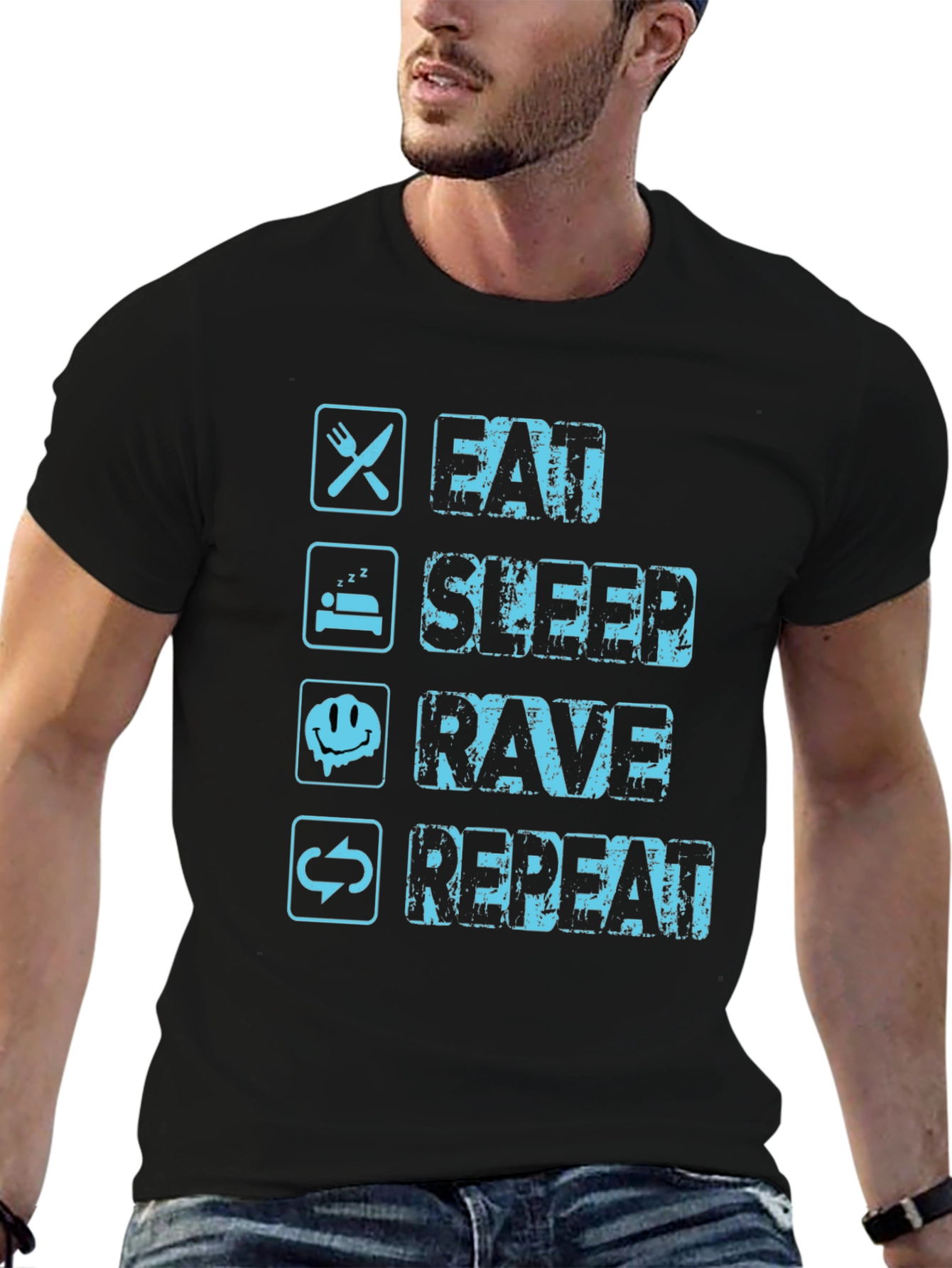 Eat Sleep Rave Repeat Graphic Tee