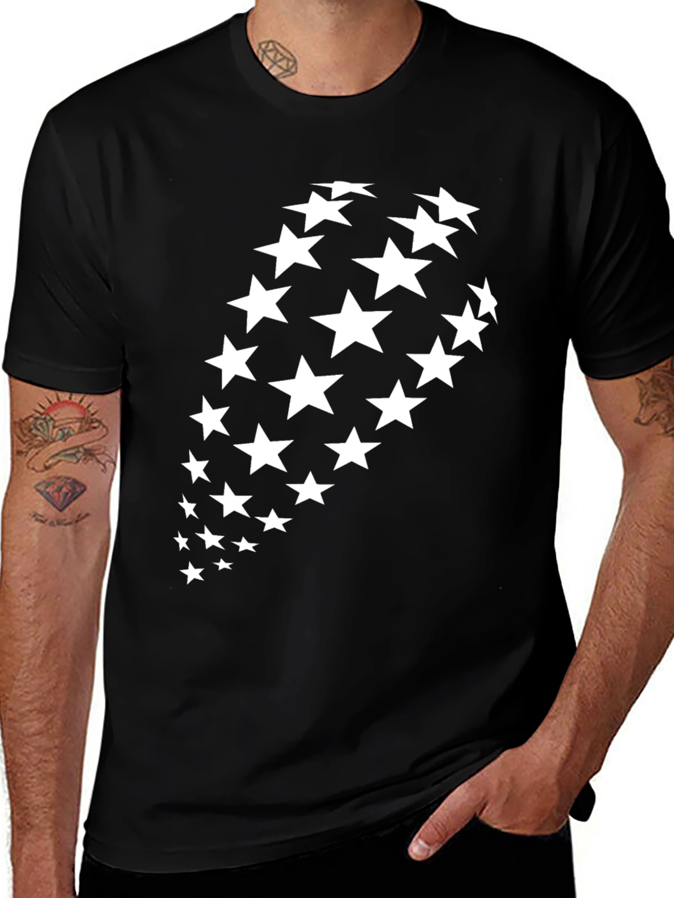 Starry Graphic Black T-Shirt