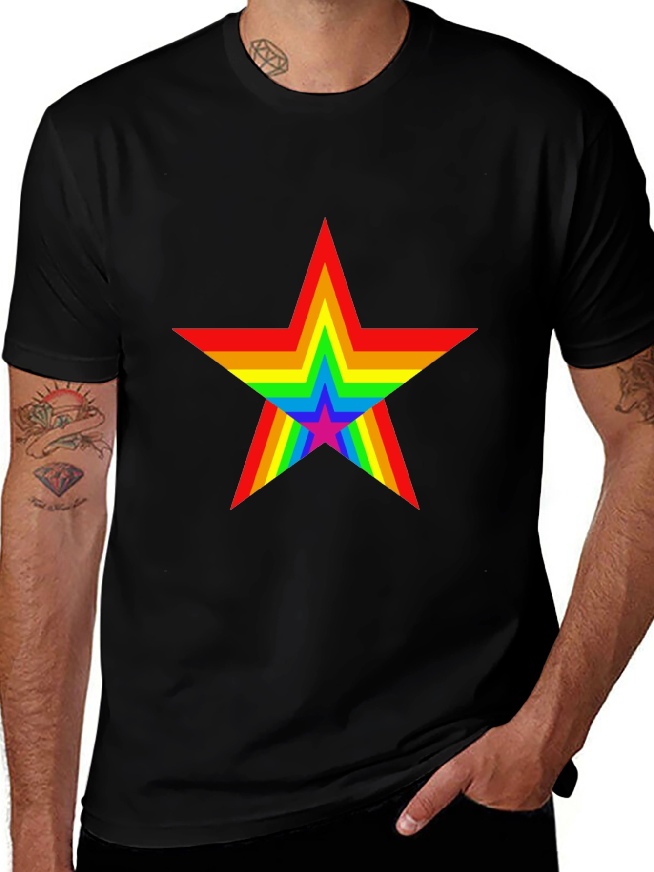 Rainbow Star Graphic Tee - Pride Edition