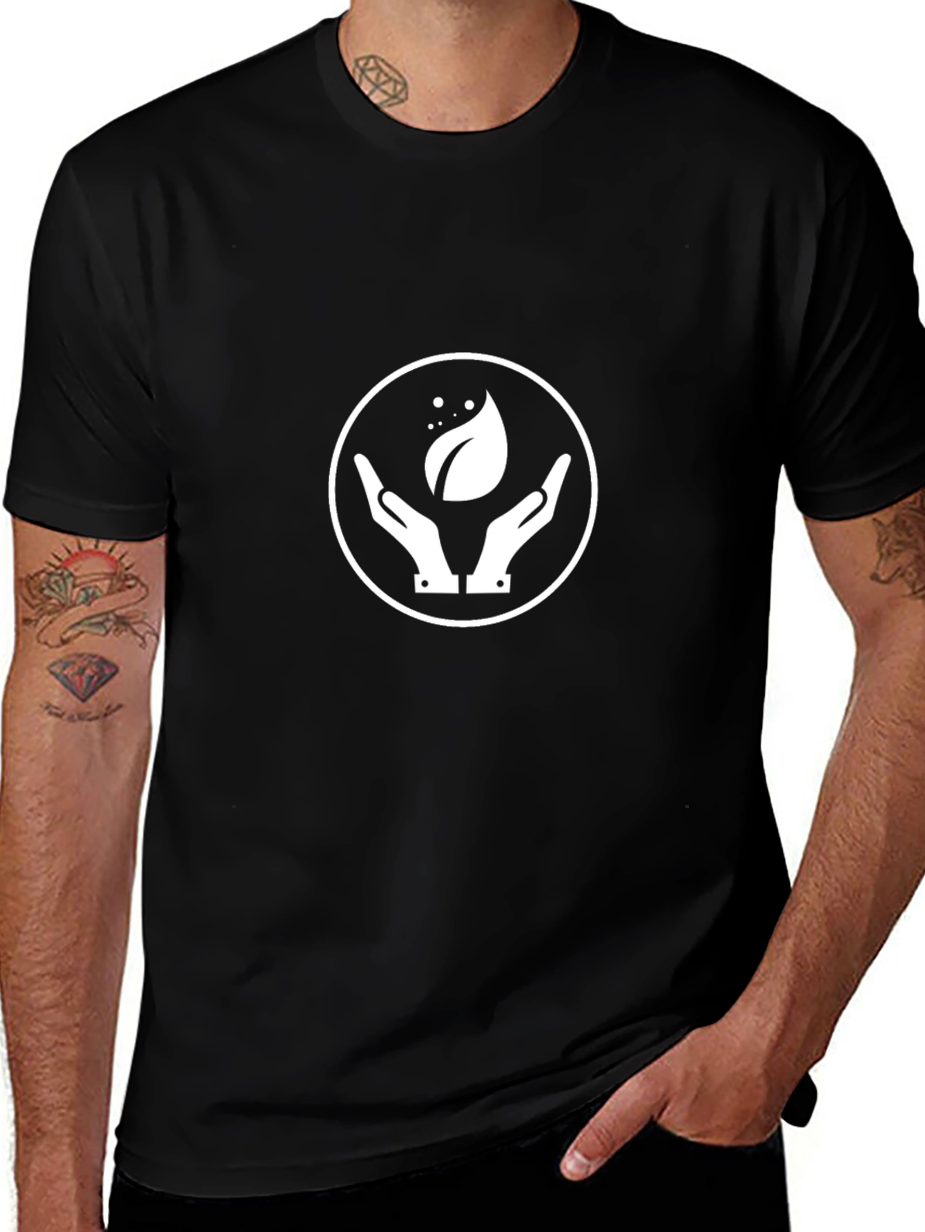 Eco Hands Graphic Black T-Shirt