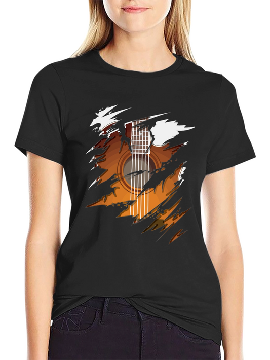 Guitar Graphic Black T-Shirt - Music Lover Tee