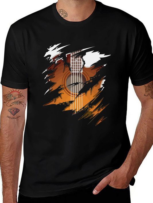 Guitar Graphic Black T-Shirt - Music Lover Tee