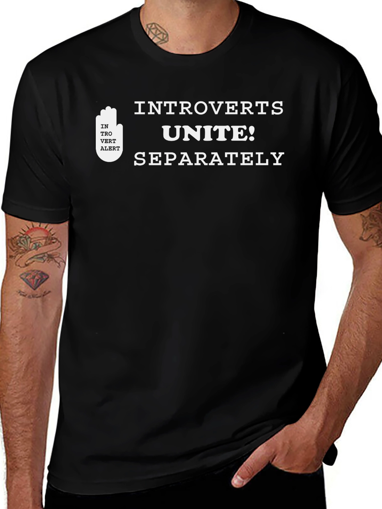 Introverts Unite T-Shirt - Black