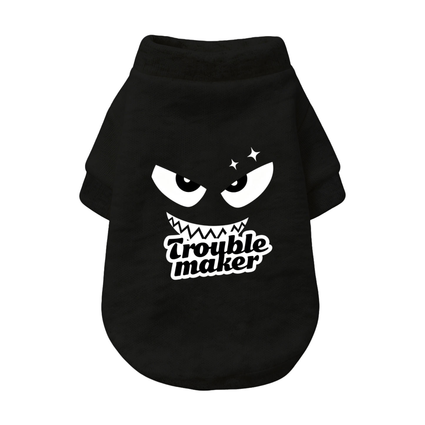 Trouble Maker Spooky Monster Face Cool Dog Cardigan Sweater