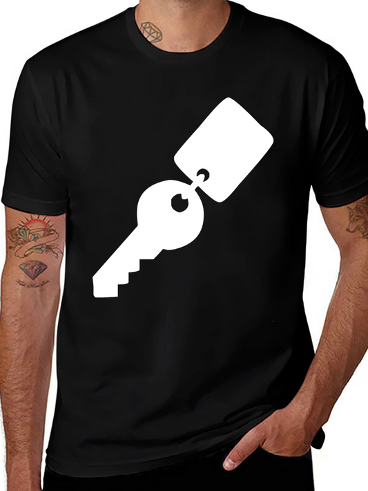 Key & Tag Graphic Tee - Modern Style