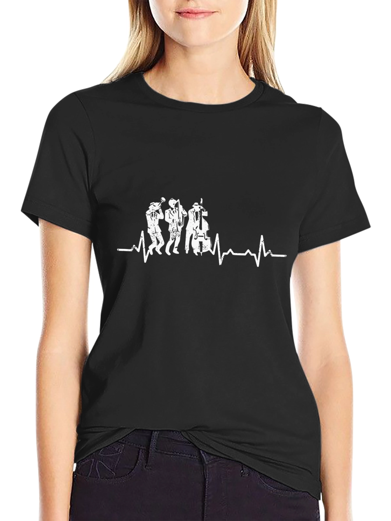 Jazz Heartbeat Tee - Black Music Lover T-Shirt