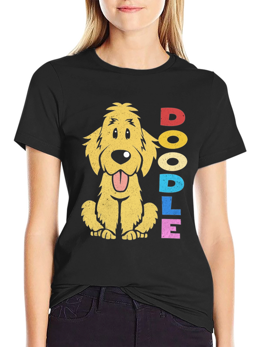 Cute Doodle Dog T-Shirt - Colorful Design