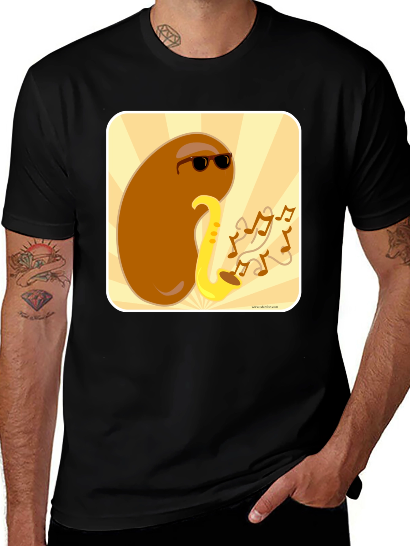 Cool Bean Sax Player Graphic T-Shirt