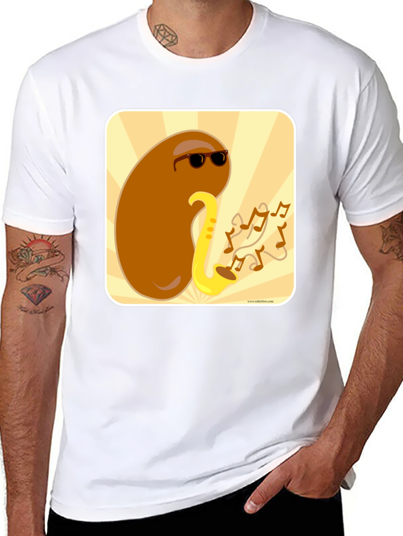 Cool Bean Sax Player Graphic T-Shirt