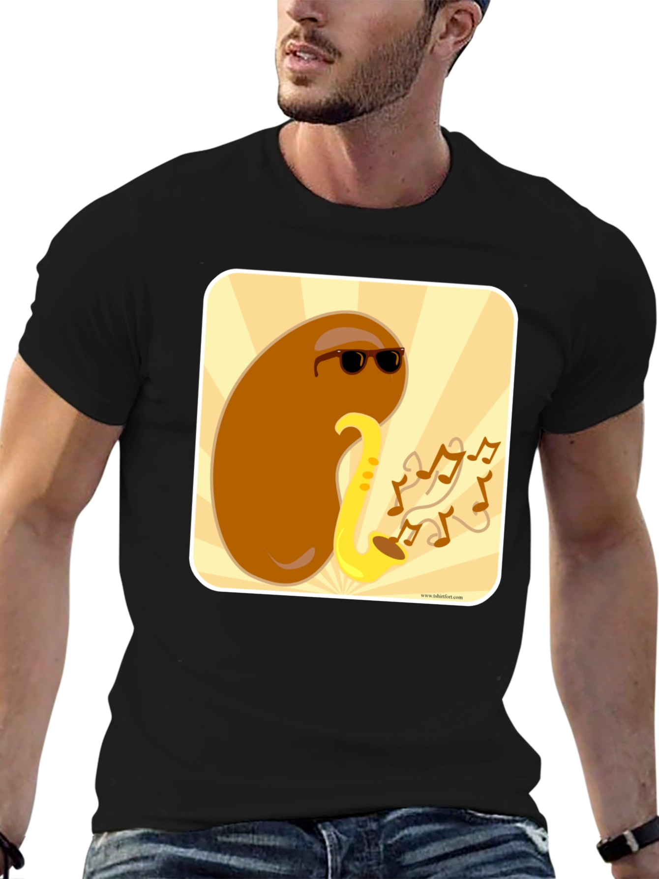 Cool Bean Sax Player Graphic T-Shirt