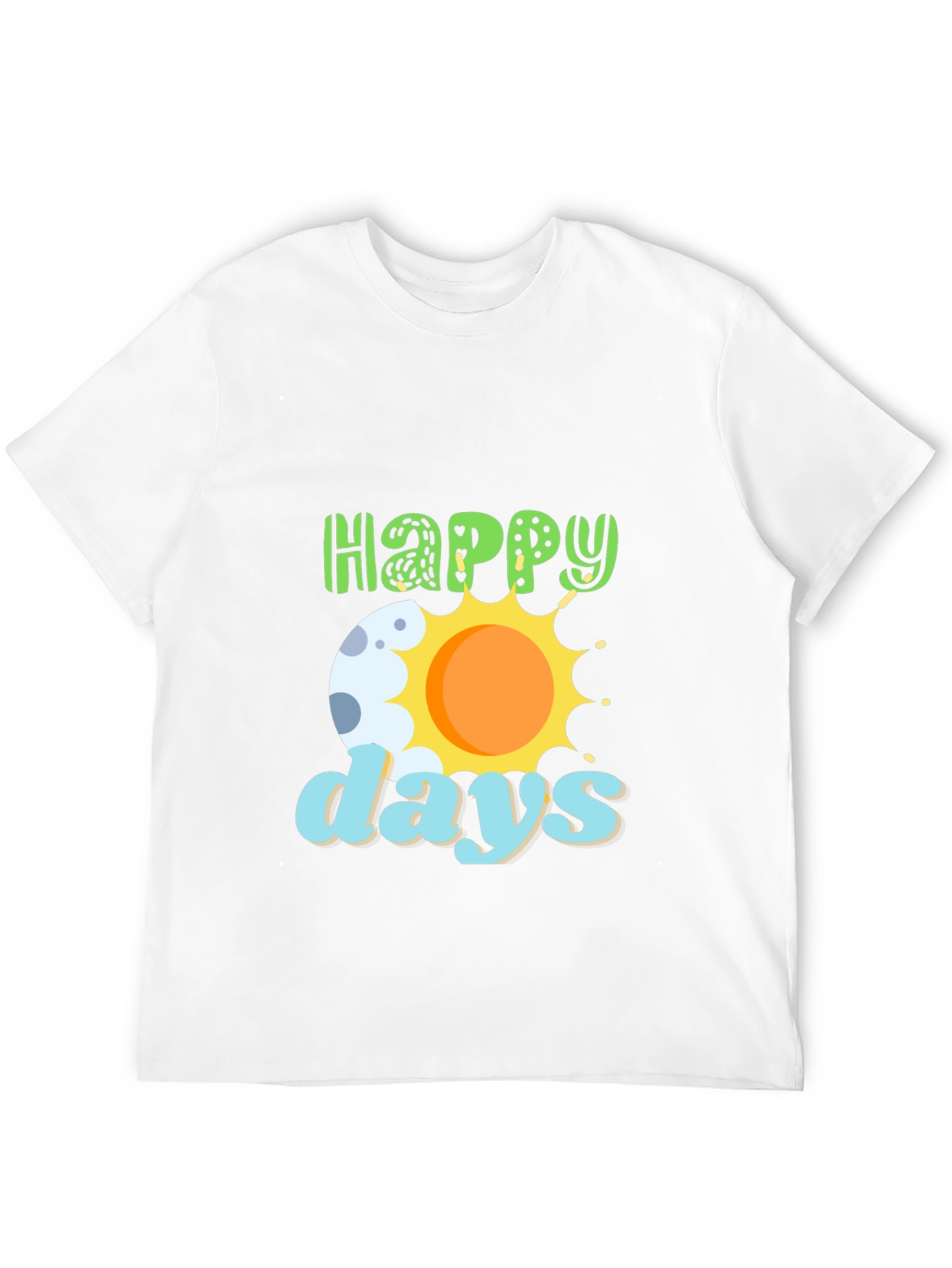 Happy Days Graphic T-Shirt - Trendy Crew Neck Tee