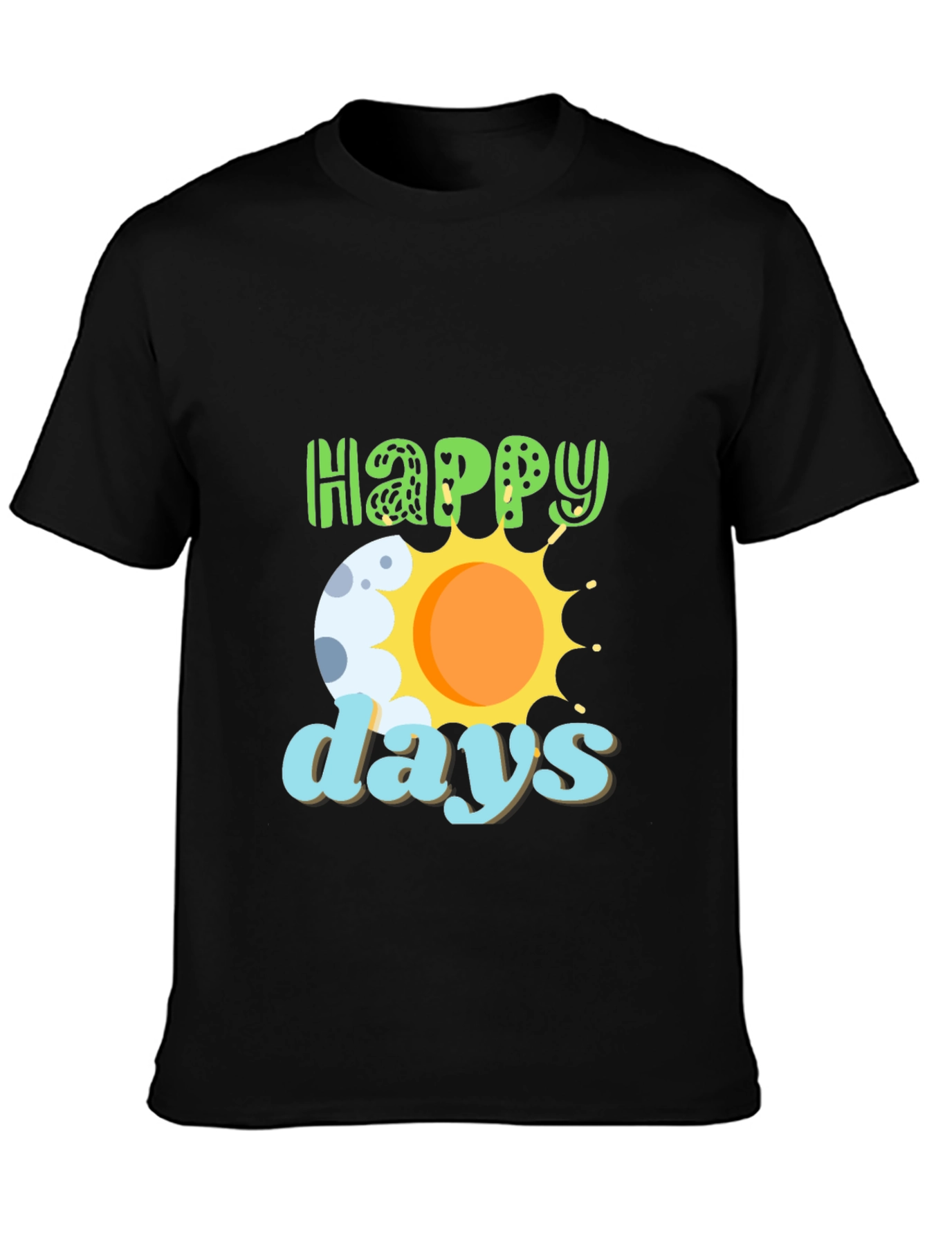 Happy Days Graphic T-Shirt - Trendy Crew Neck Tee