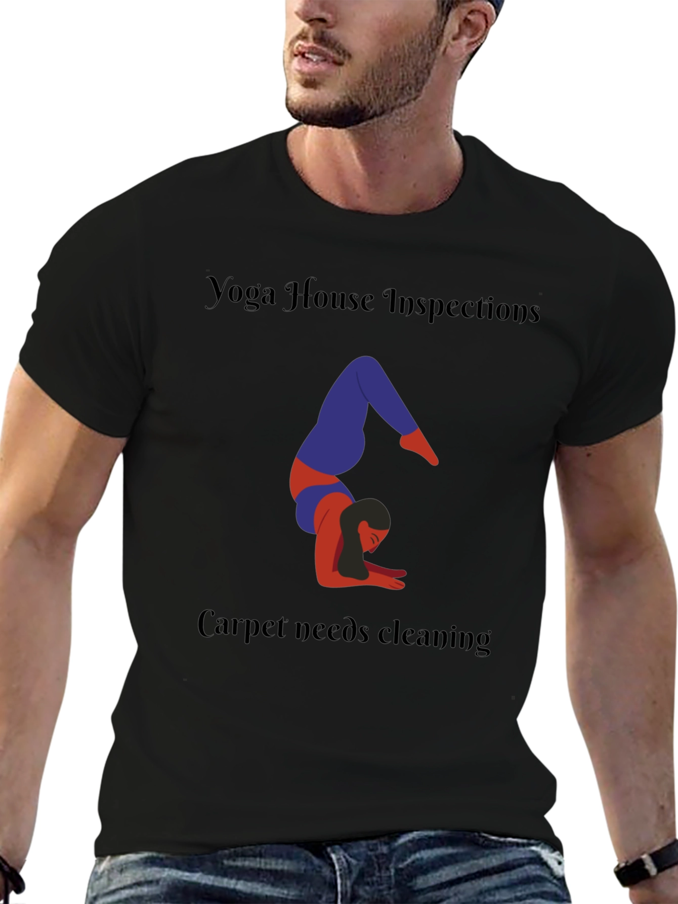 Yoga House Inspections Black T-Shirt