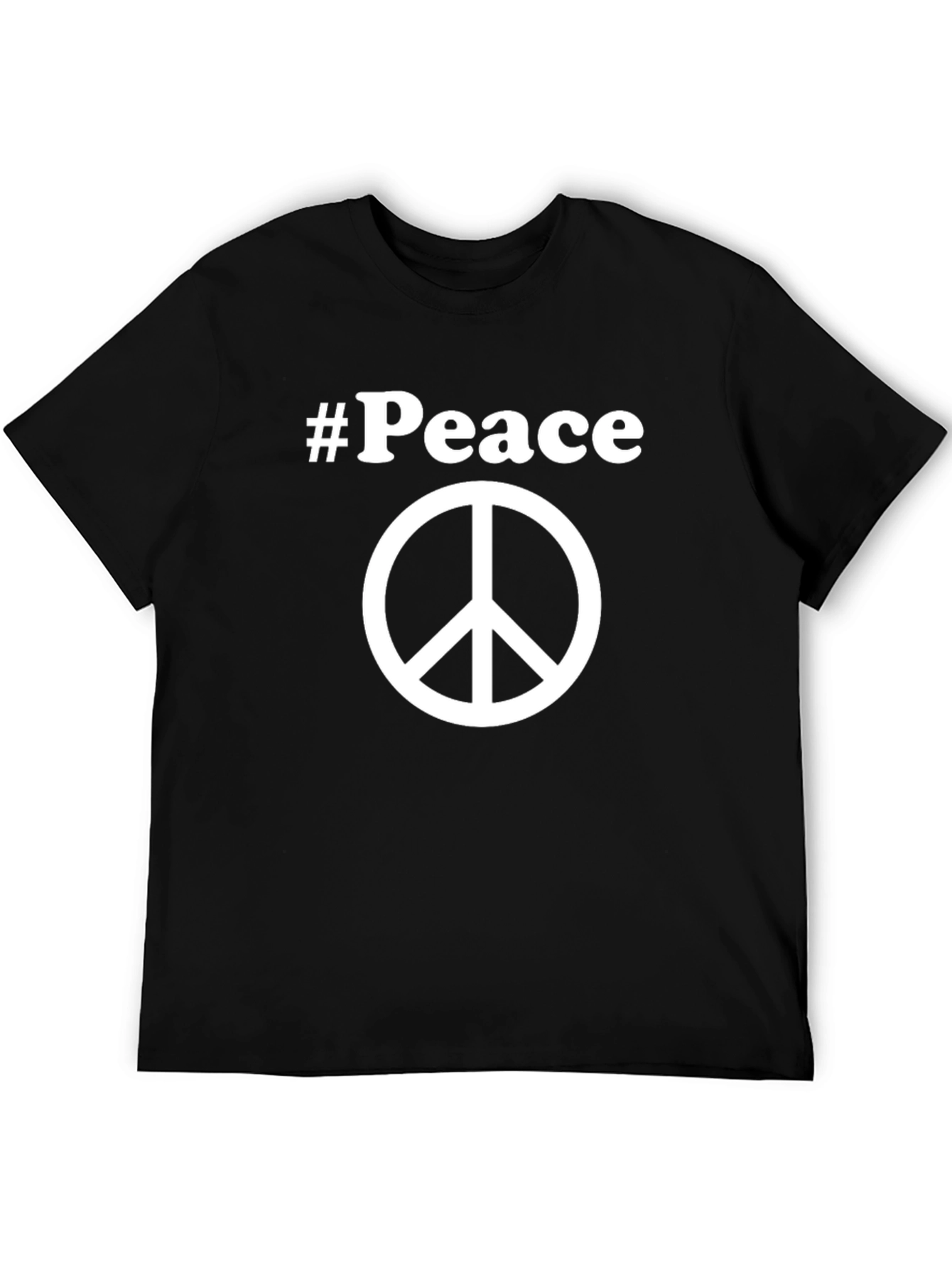 #Peace Black T-Shirt with Peace Sign - Casual Wear
