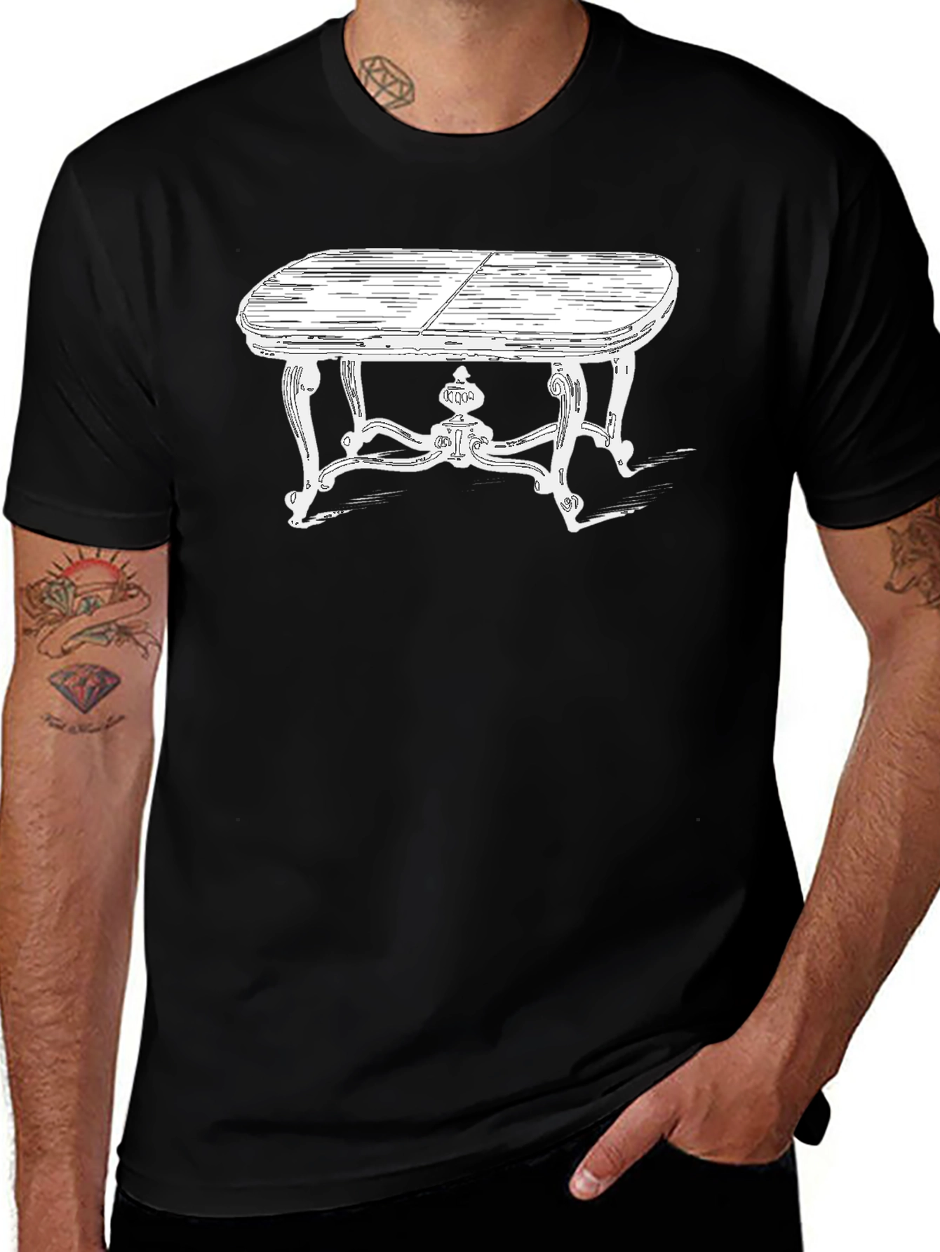 Black Table Sketch Graphic Tee