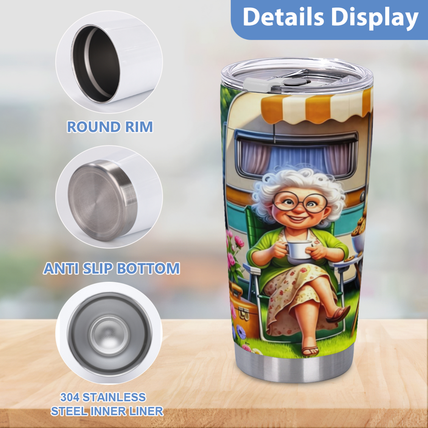 Cozy Camping Grandma Retro Camper Van Sweet Tumbler