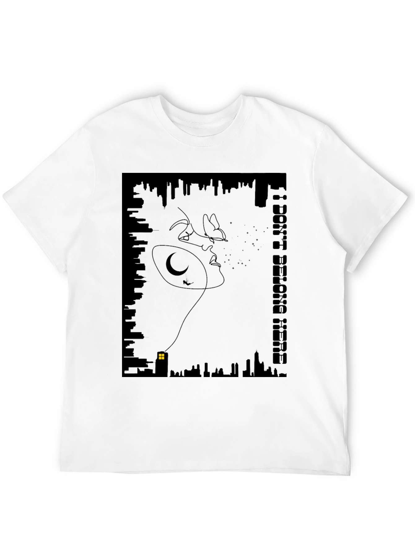 Abstract Cityscape Graphic Tee - Modern Black T-Shirt