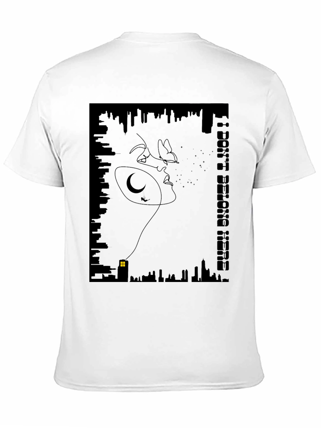 Abstract Cityscape Graphic Tee - Modern Black T-Shirt