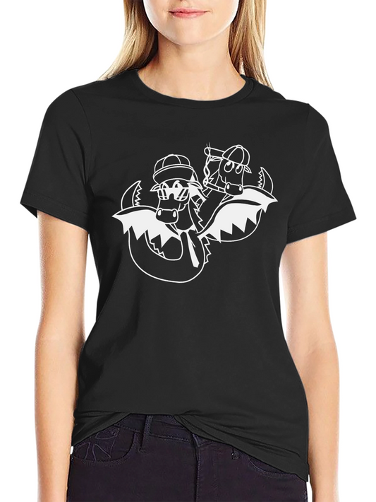 Cool Dragon Cartoon Black T-Shirt