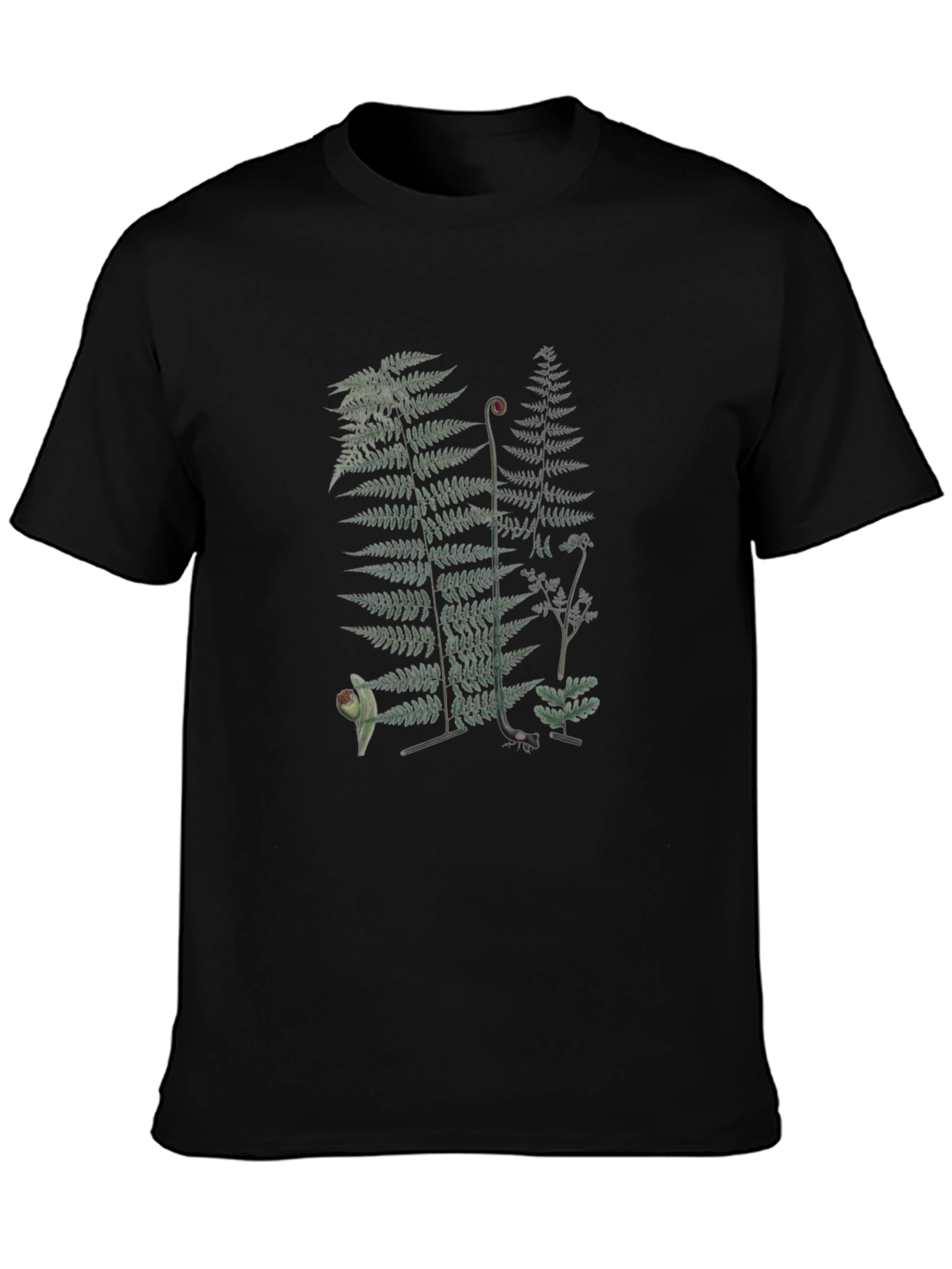 Fern Print Black T-Shirt