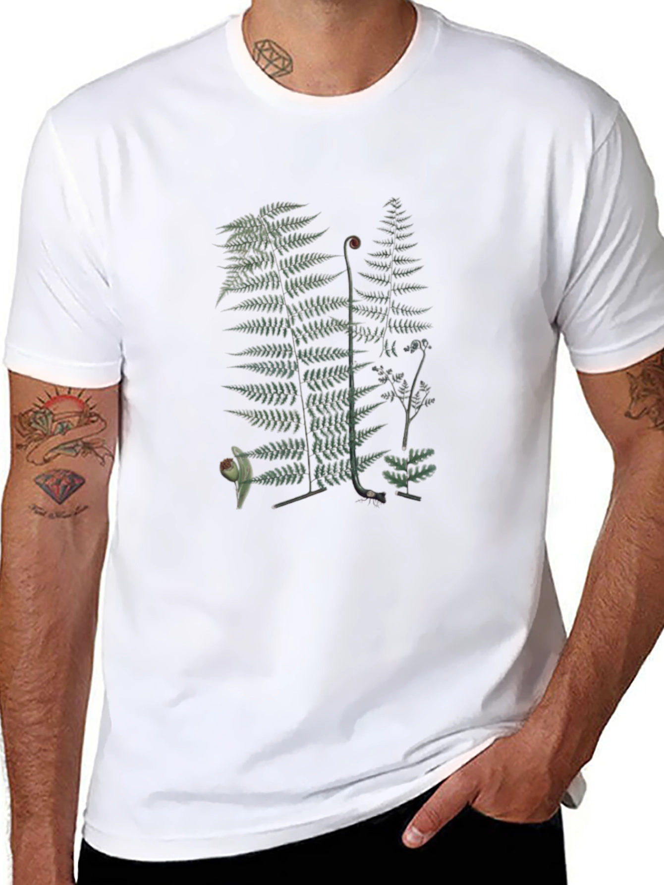 Fern Print Black T-Shirt