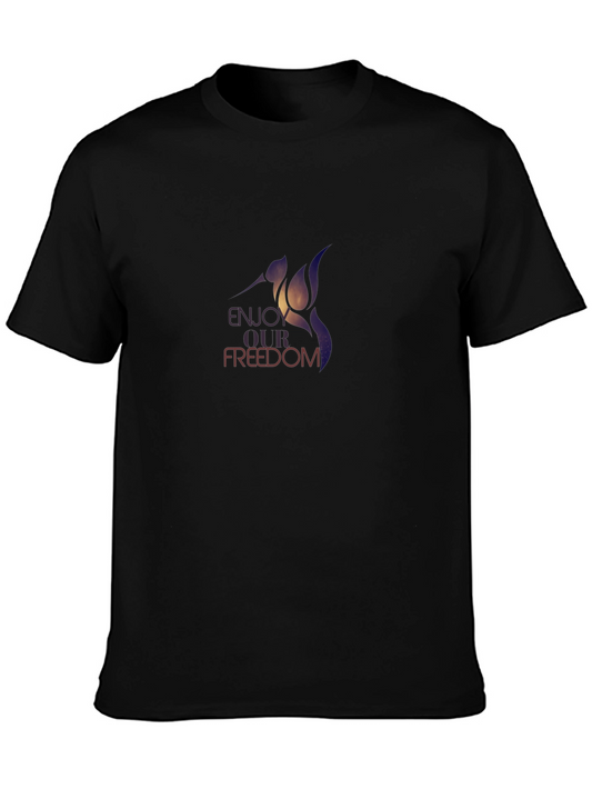 Enjoy Our Freedom Graphic T-Shirt - Black