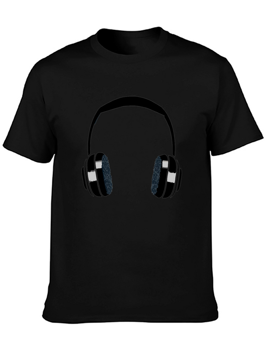 Headphones Graphic Black T-Shirt