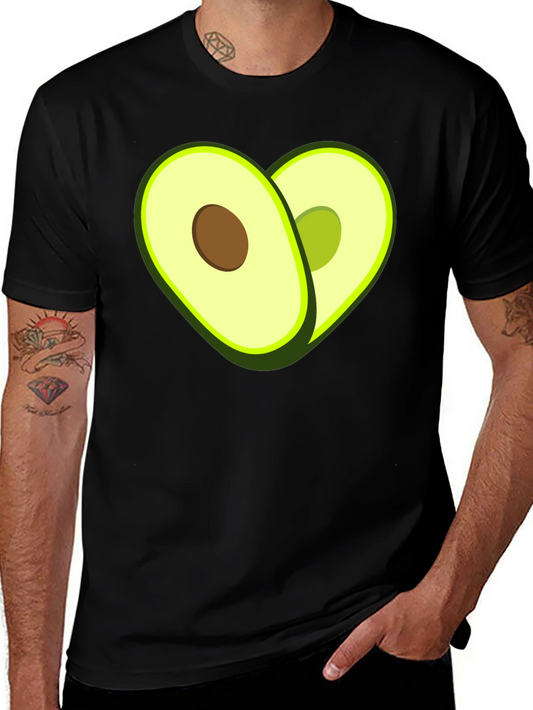 Avocado Heart Graphic T-Shirt - Black