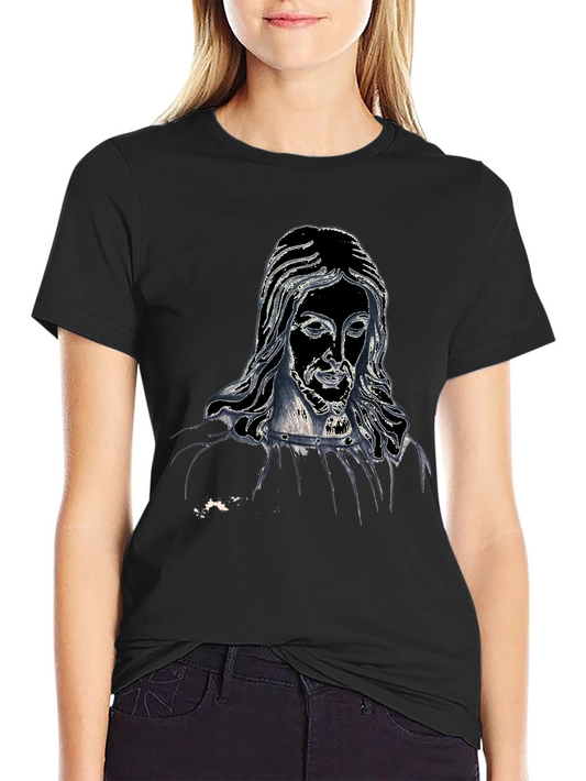 Jesus Graphic Print Black T-Shirt