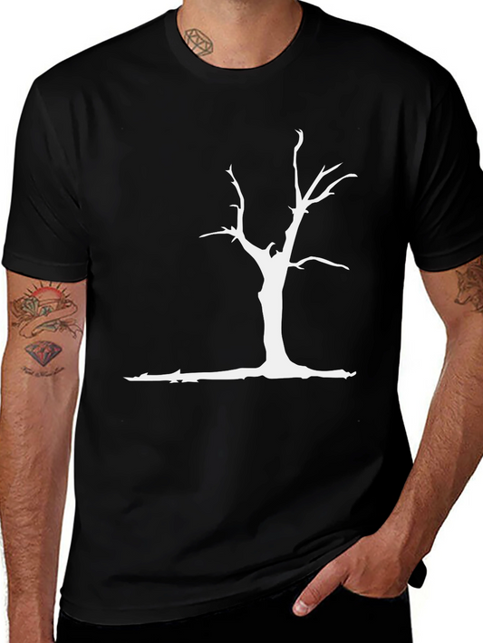 White Tree Graphic Black T-Shirt