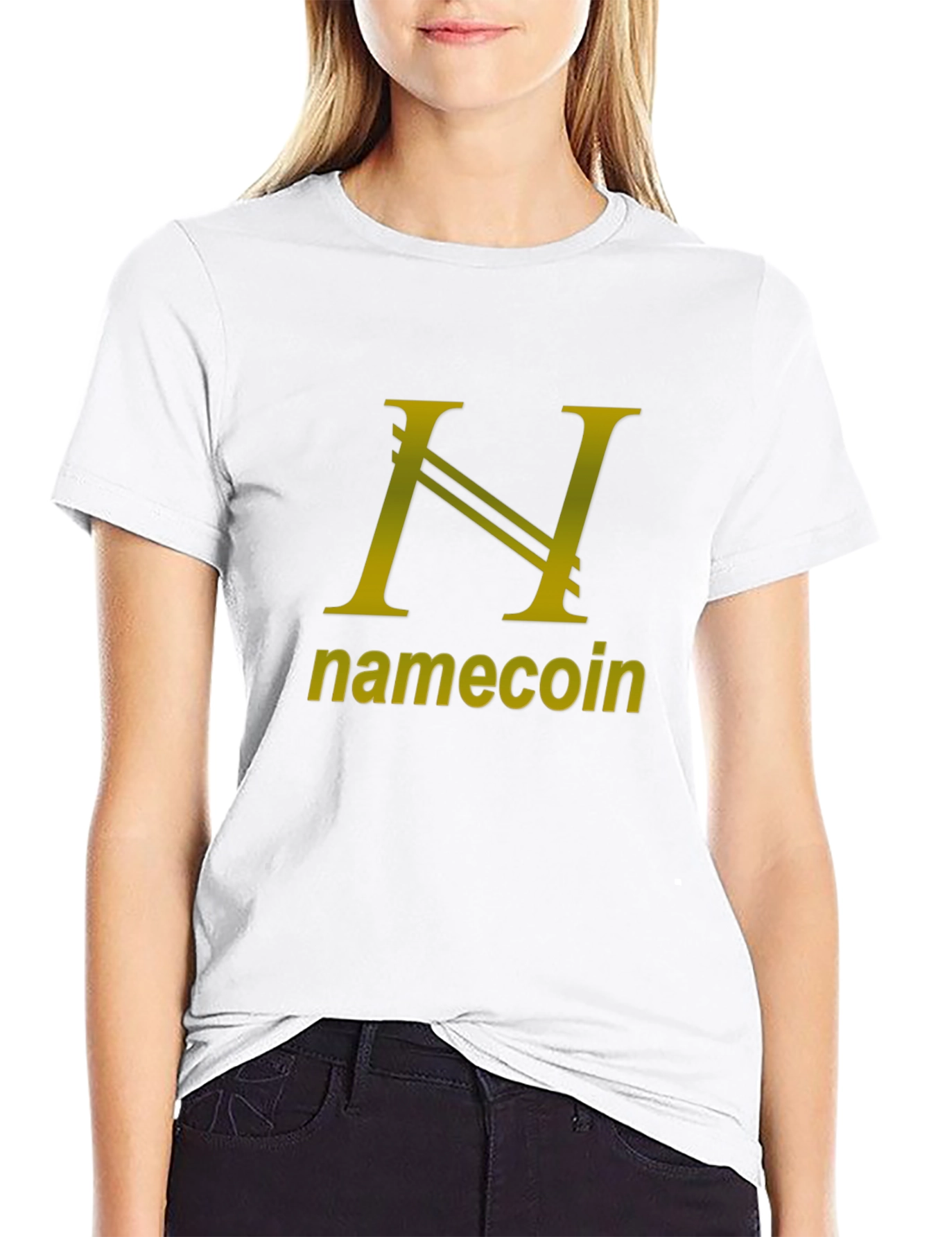 Namecoin Black T-Shirt - Gold Logo