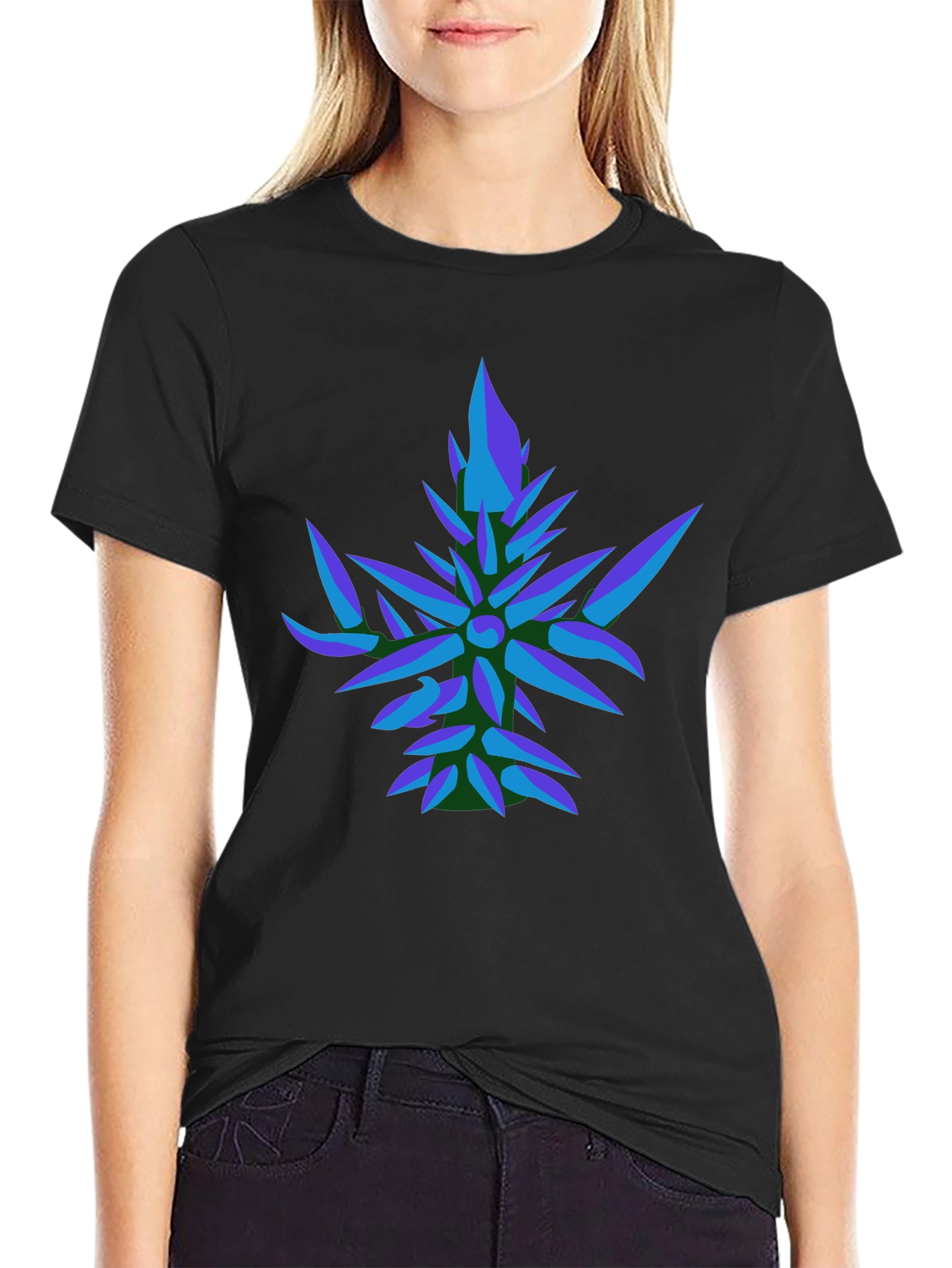 Abstract Geometric Leaf T-Shirt - Modern Graphic Tee