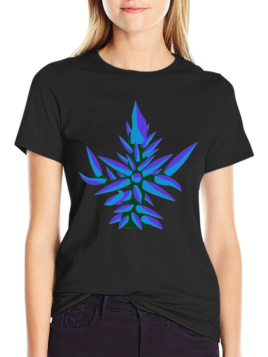 Abstract Geometric Leaf T-Shirt - Modern Graphic Tee