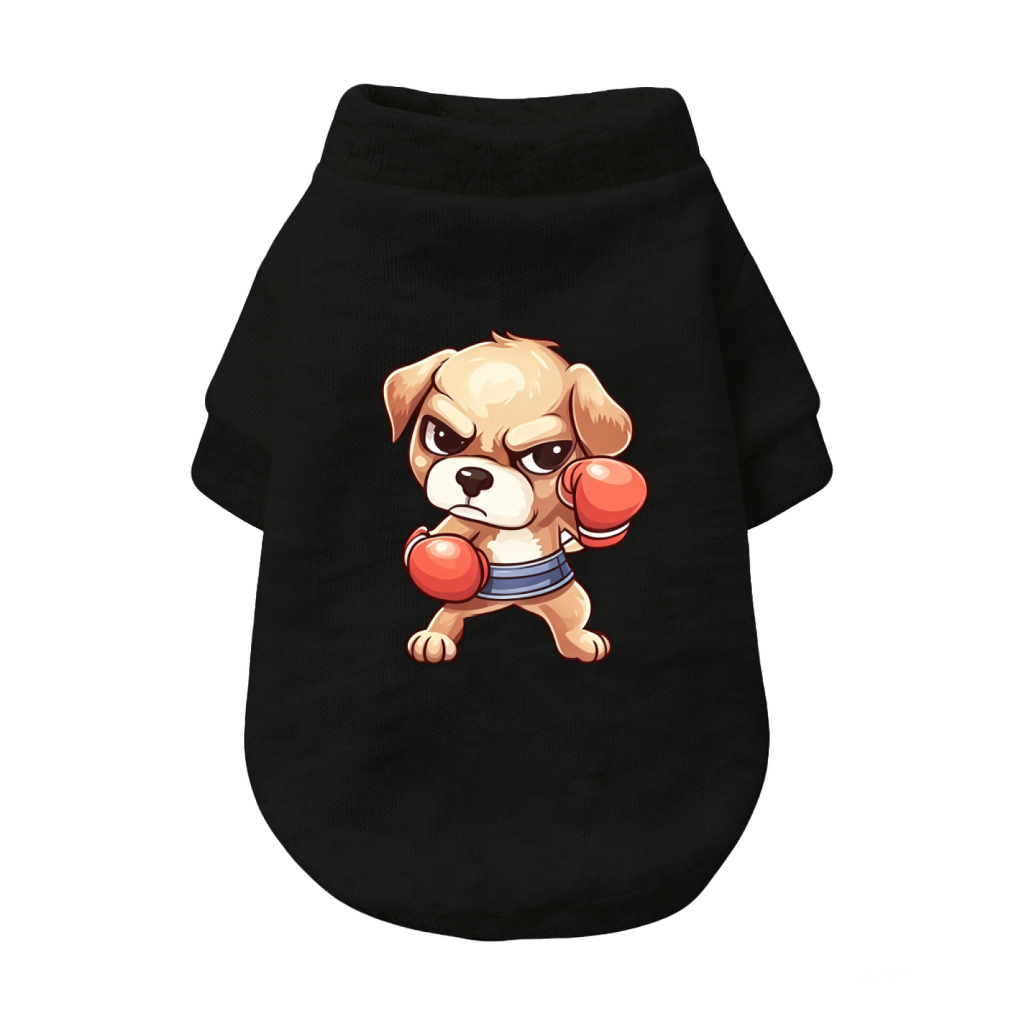 Tough Boxing Puppy Cartoon Funny Pet Warm Sweater