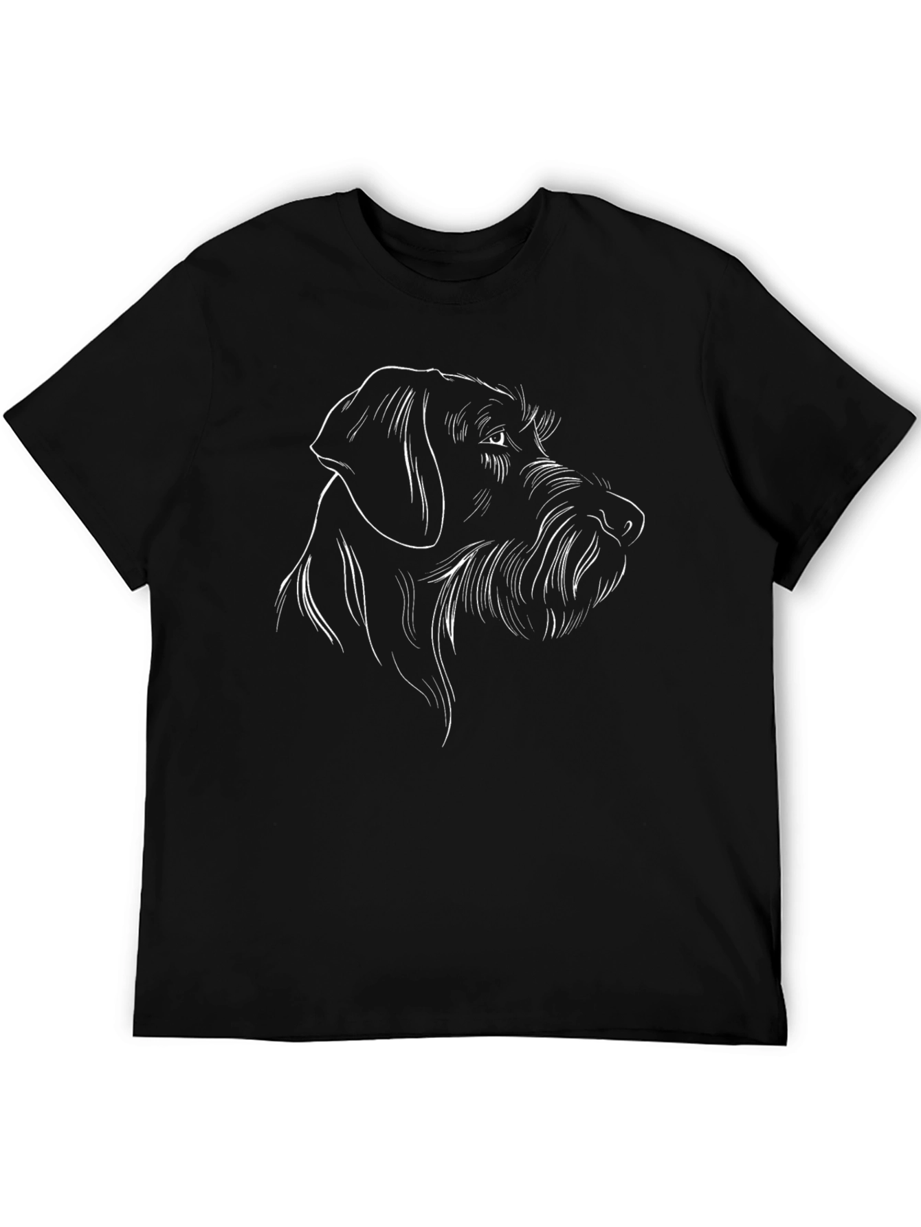 Dog Line Art Black T-Shirt