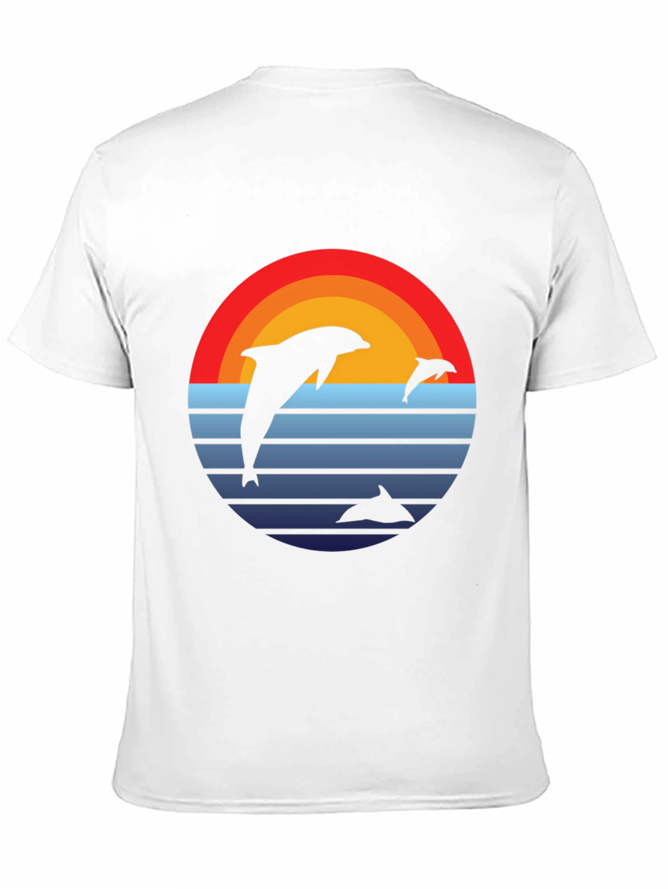 Dolphin Sunset Graphic Tee - Retro Style