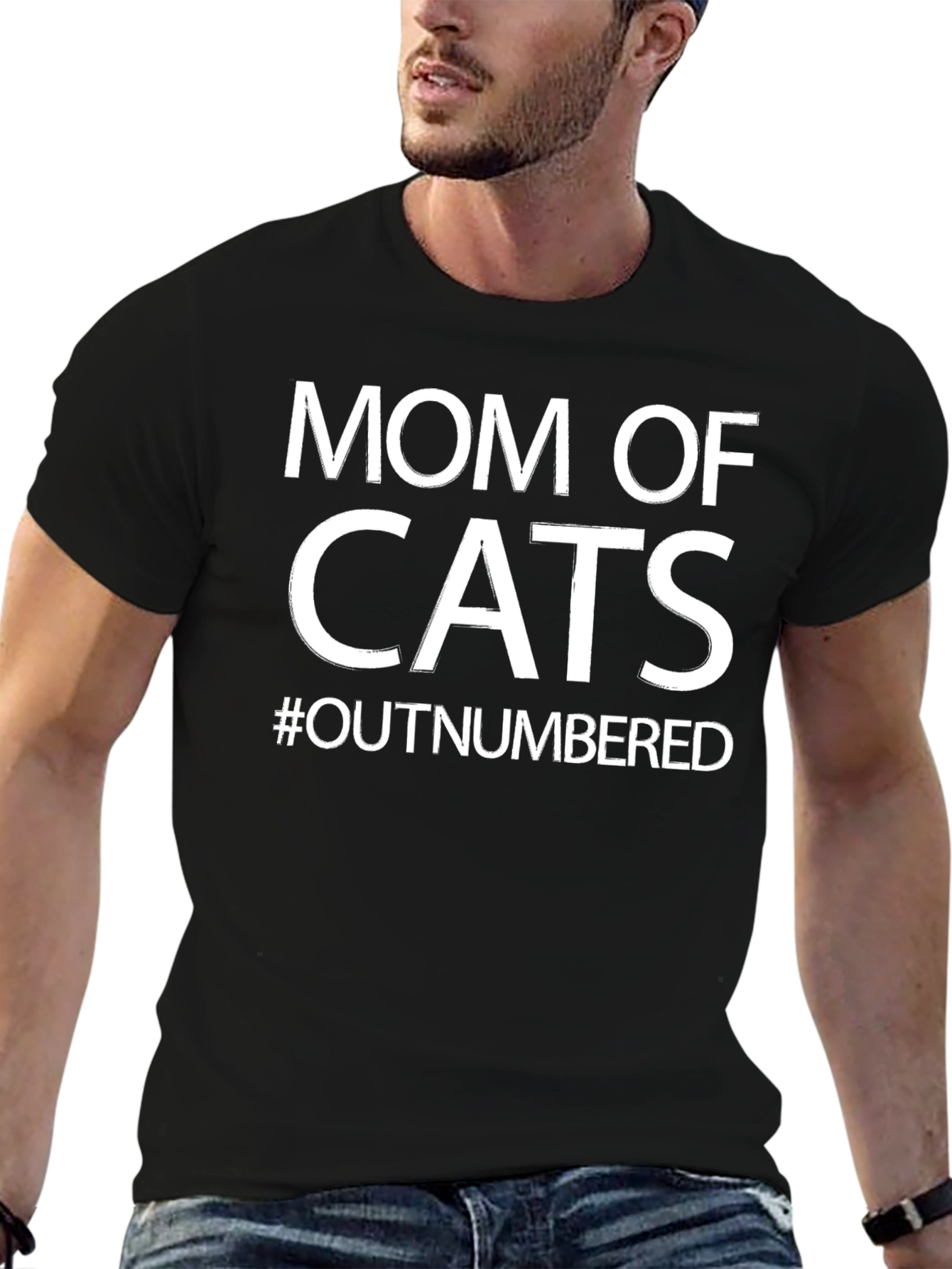Mom of Cats T-Shirt - #Outnumbered