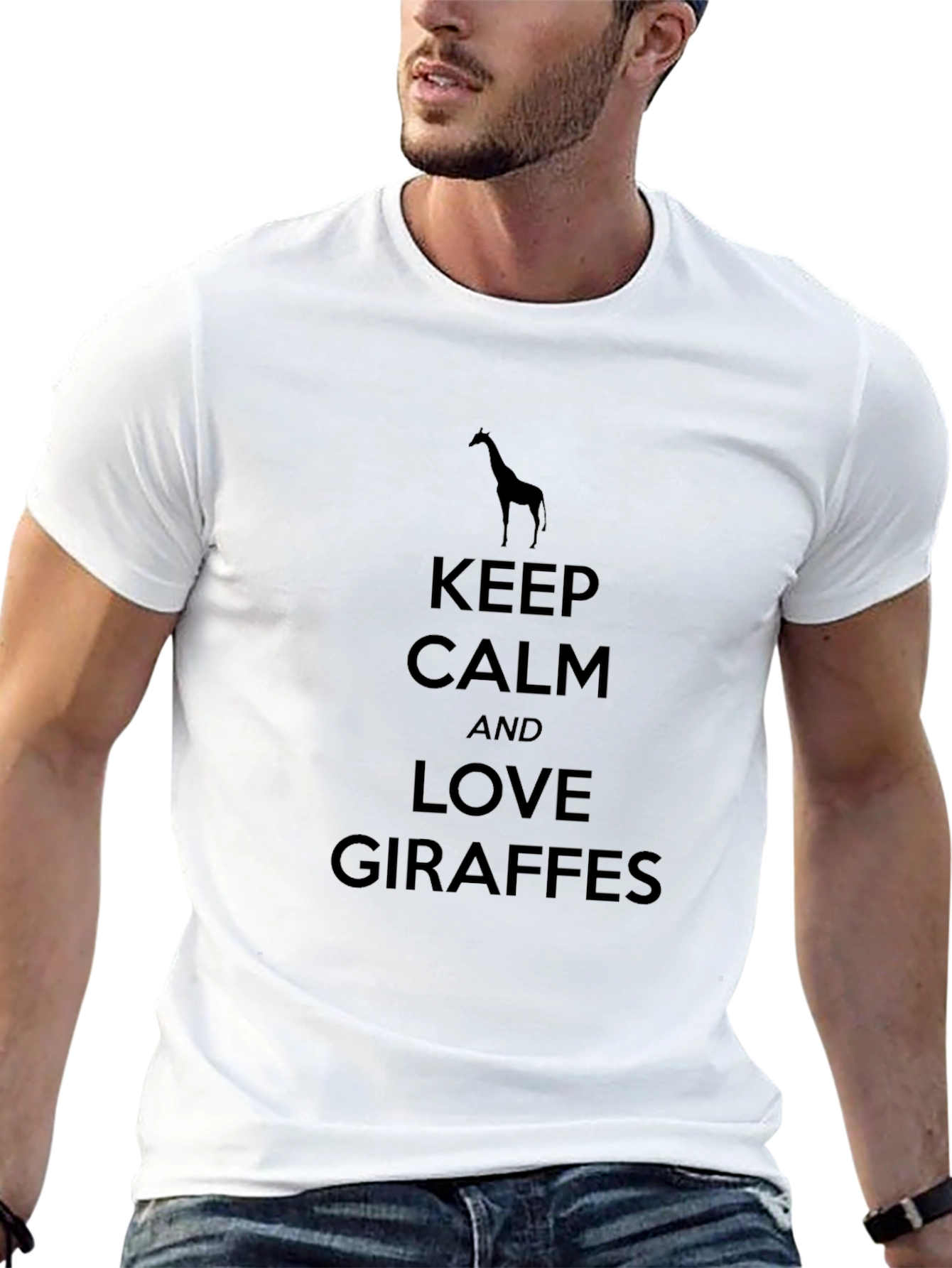 Keep Calm and Love Giraffes T-Shirt - Black