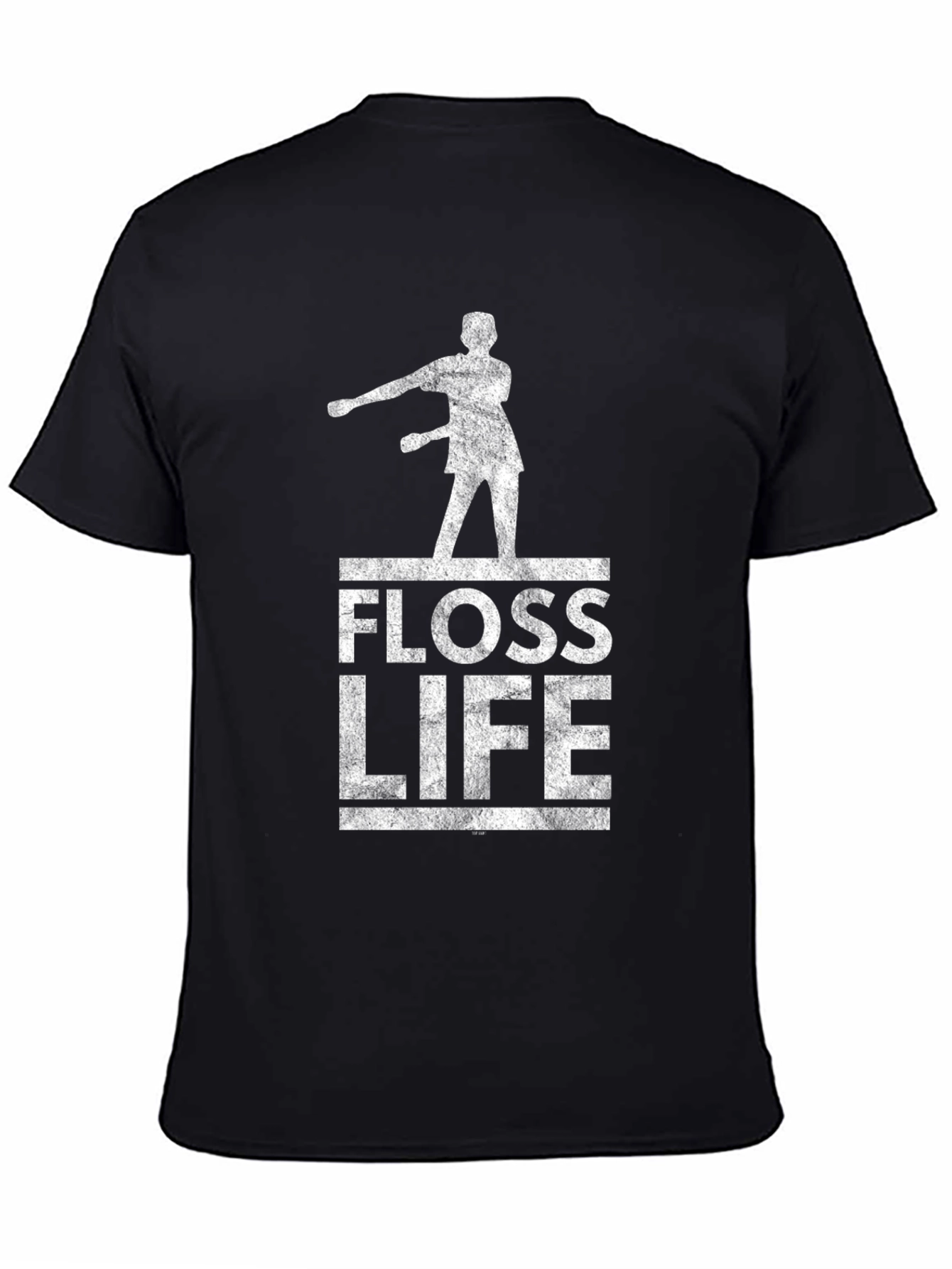 Floss Life Black Cotton Graphic Tee