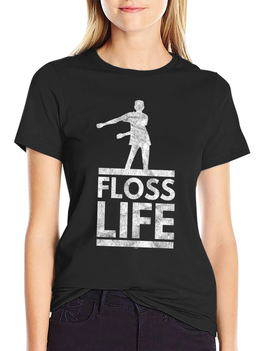 Floss Life Black Cotton Graphic Tee