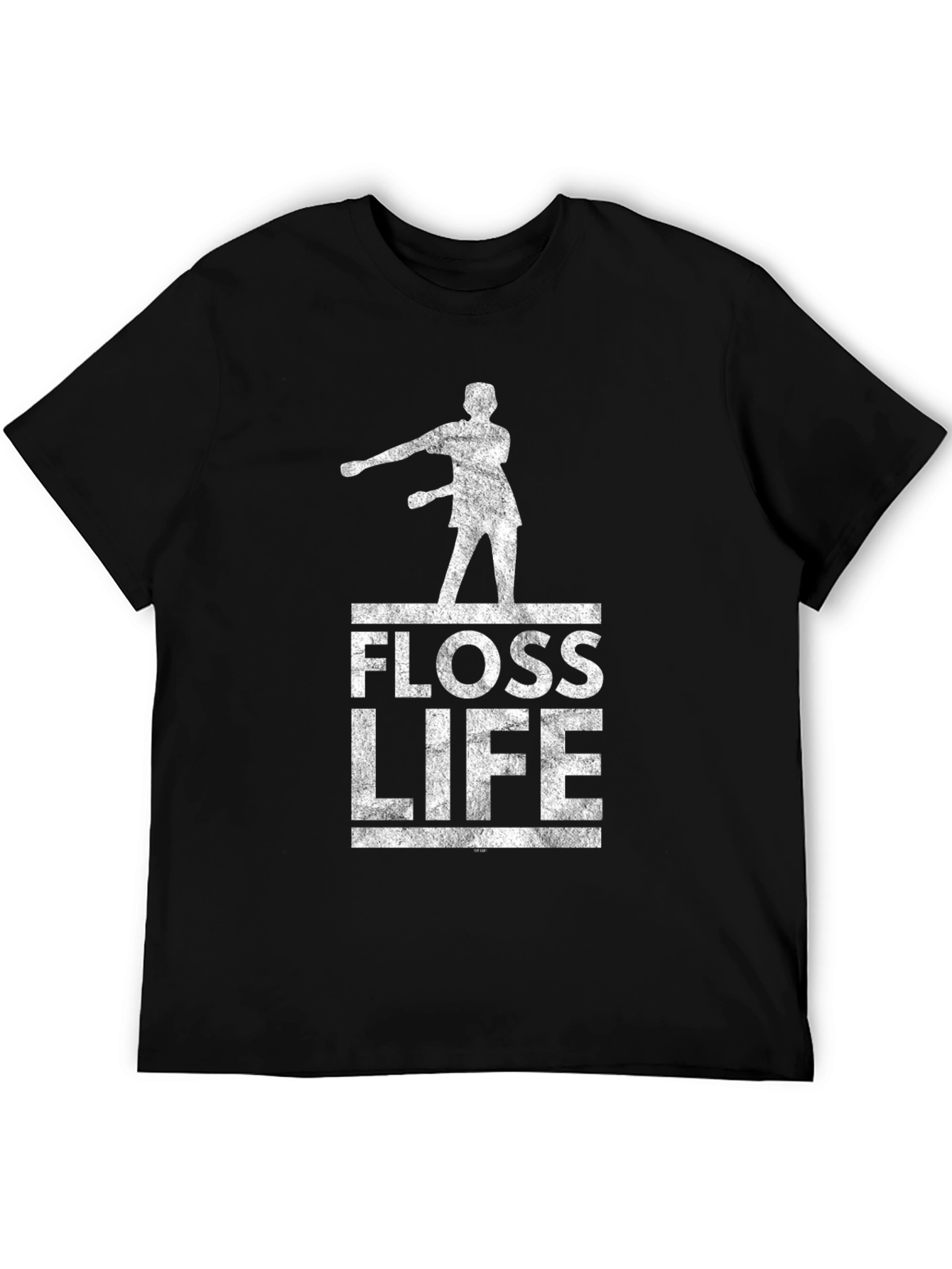 Floss Life Black Cotton Graphic Tee