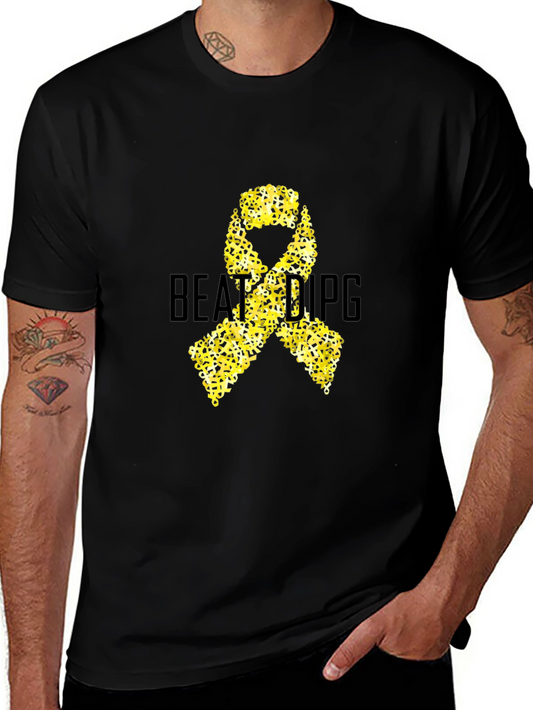 Beat DIPG Awareness Ribbon Tee - Black Cotton Comfort