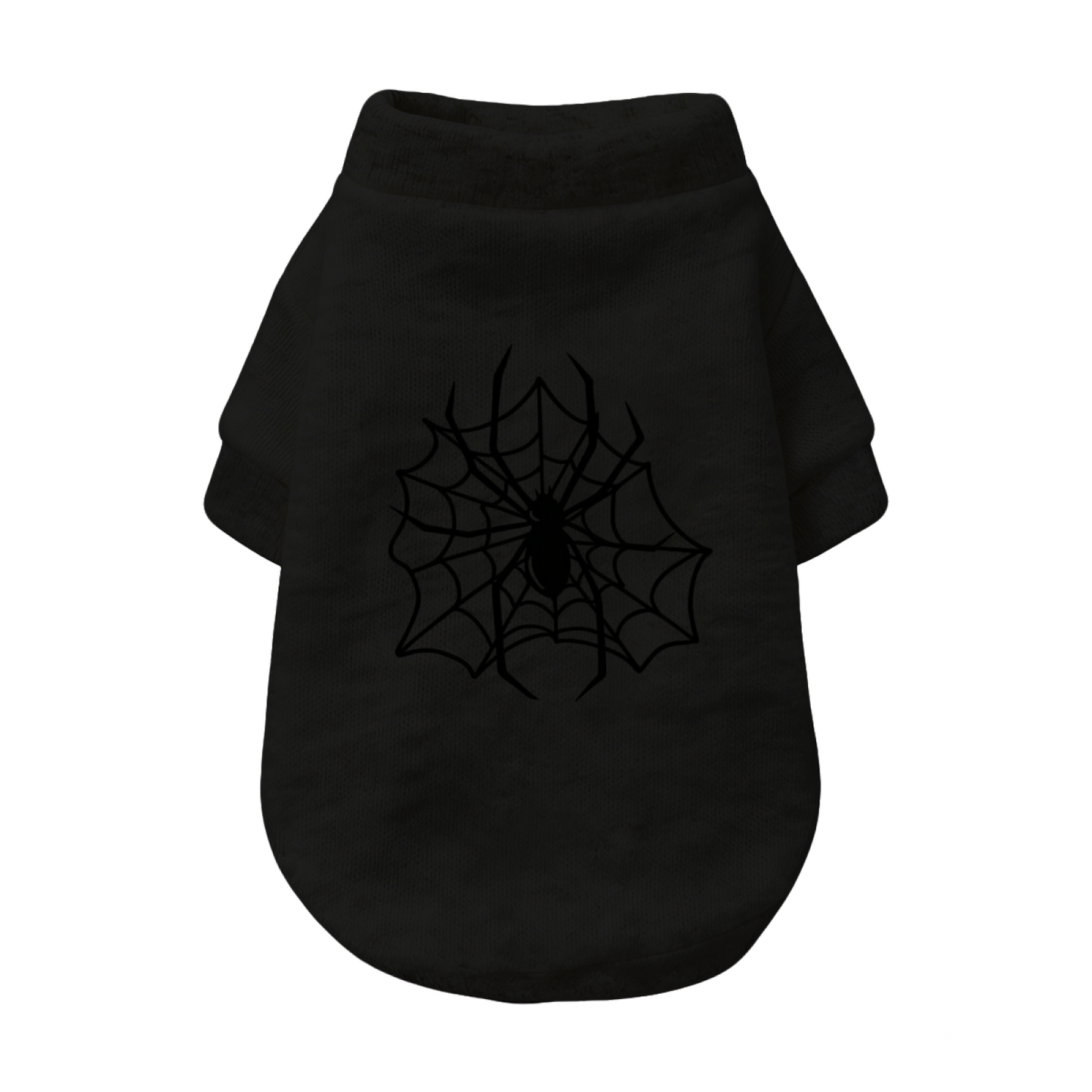 Spooky Black Spider Halloween White Pet Cardigan Sweater