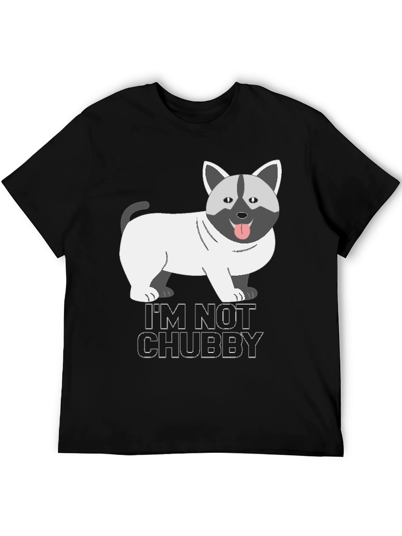 Im Not Chubby Dog Cartoon Graphic T-Shirt