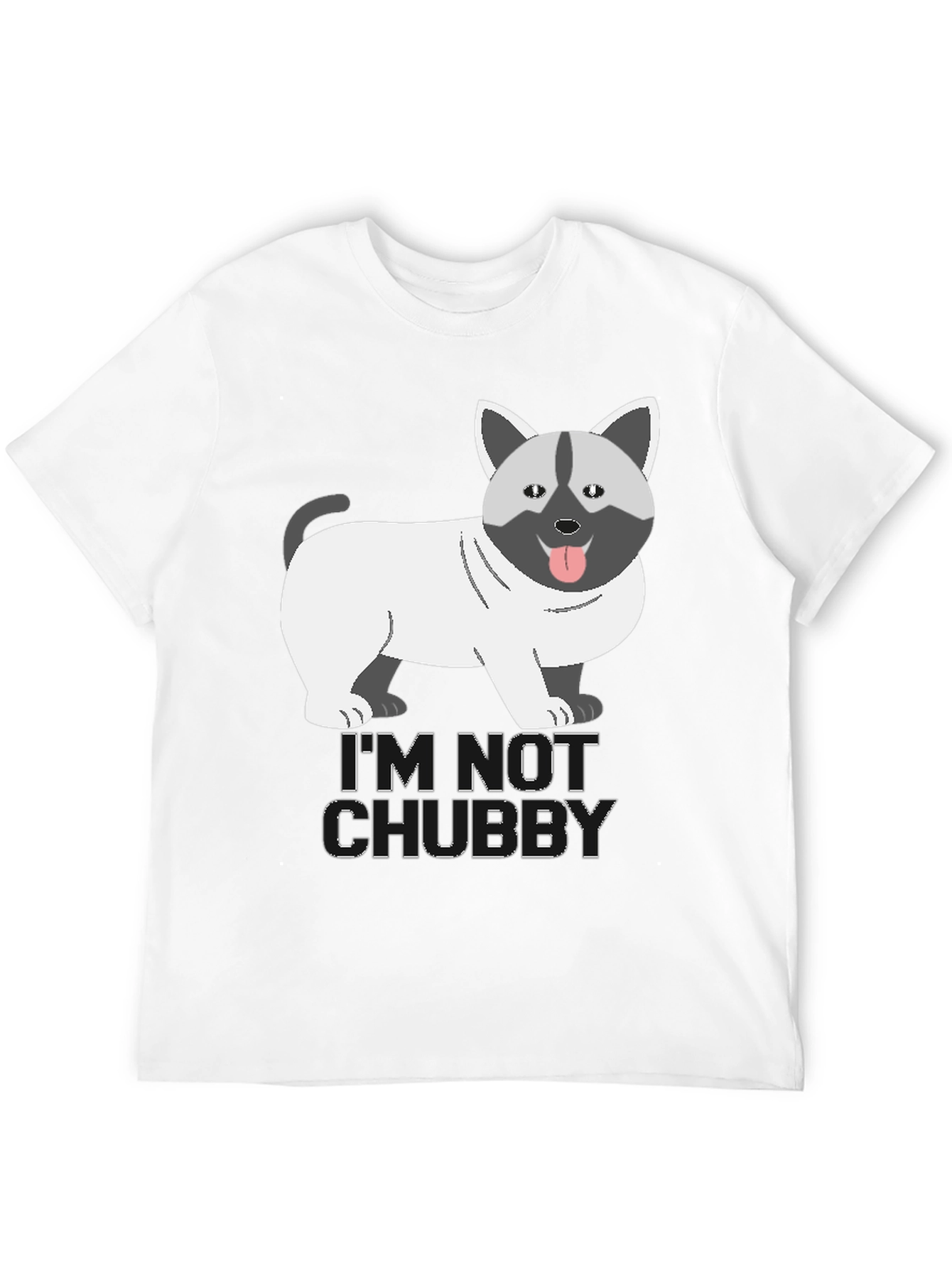 Im Not Chubby Dog Cartoon Graphic T-Shirt