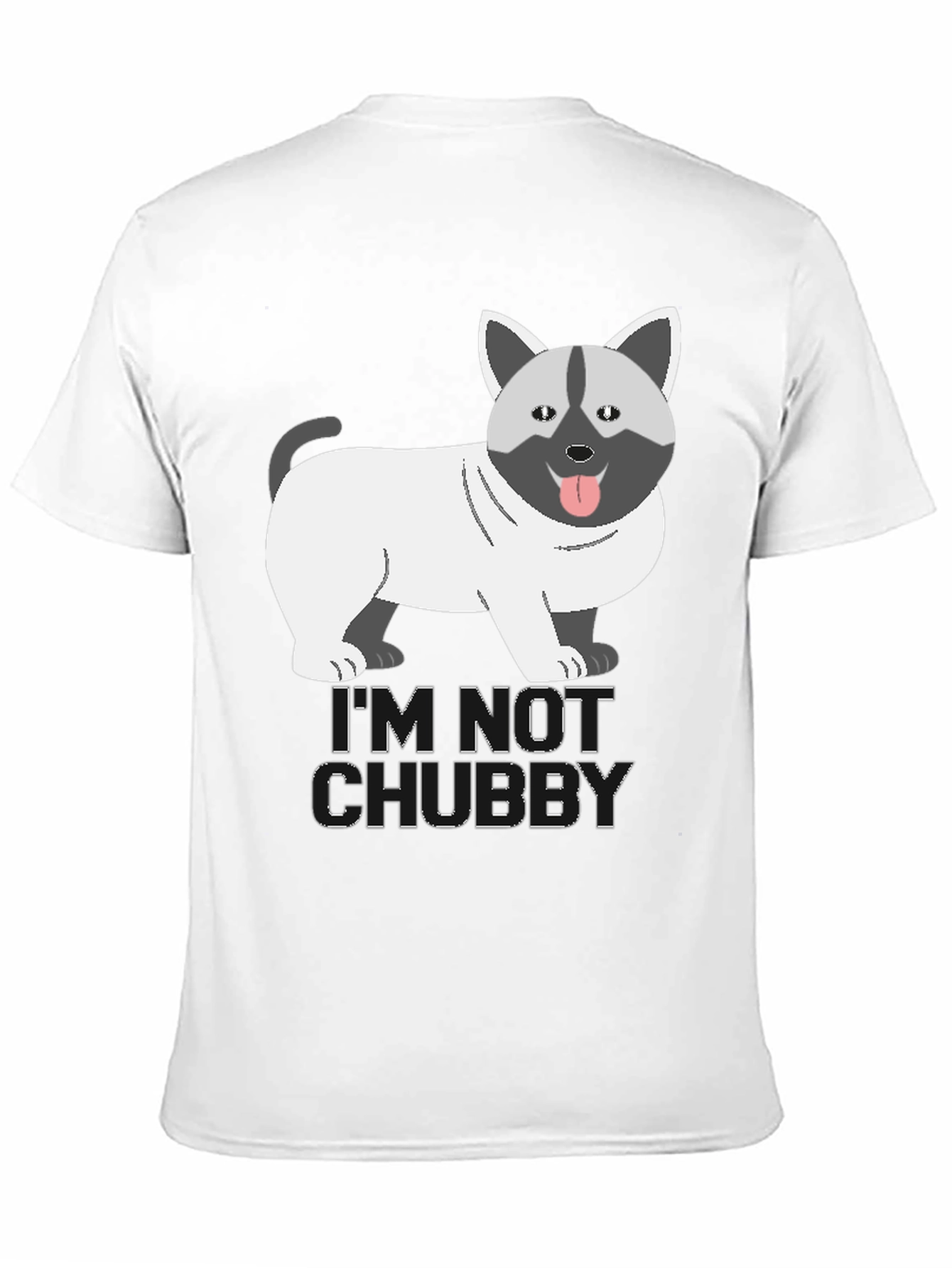 Im Not Chubby Dog Cartoon Graphic T-Shirt