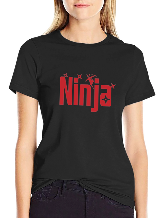 Ninja Graphic Print Black T-Shirt