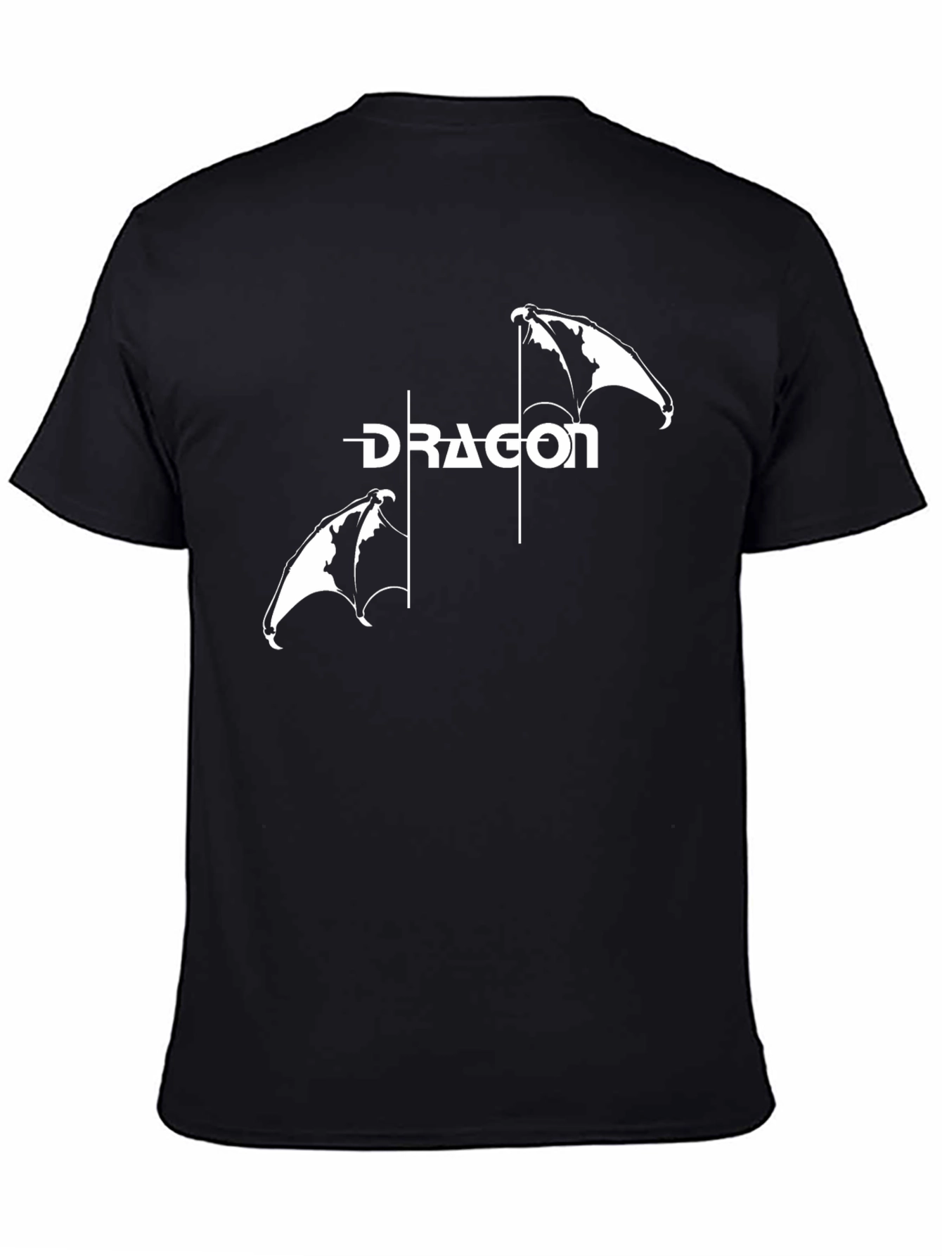 Dragon Wings Graphic Tee - Black Cotton Blend