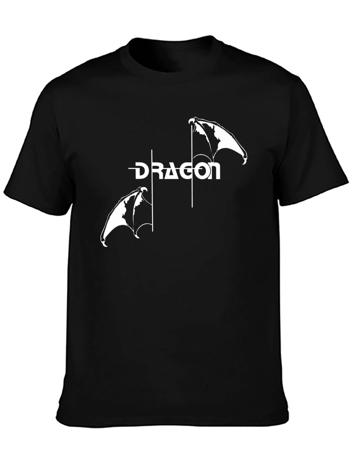 Dragon Wings Graphic Tee - Black Cotton Blend